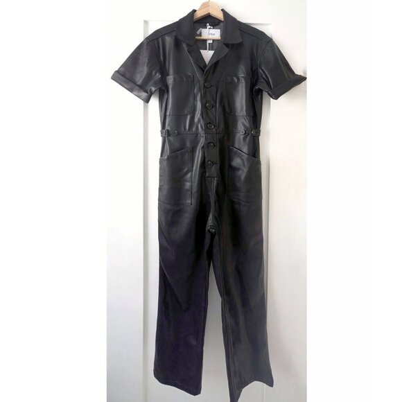 Pistola | Grover Vegan Leather Jumpsuit In Black - Picture 3 of 14